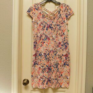 Decree Sheath Dress Criss Cross Back Multicolor Casual Juniors XL